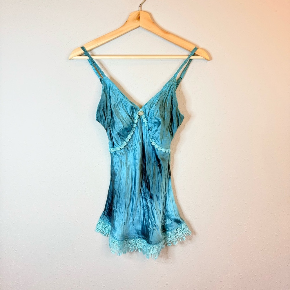 GUESS Jeans Women’s Silk Turquoise Cami Top Size XS NWOT